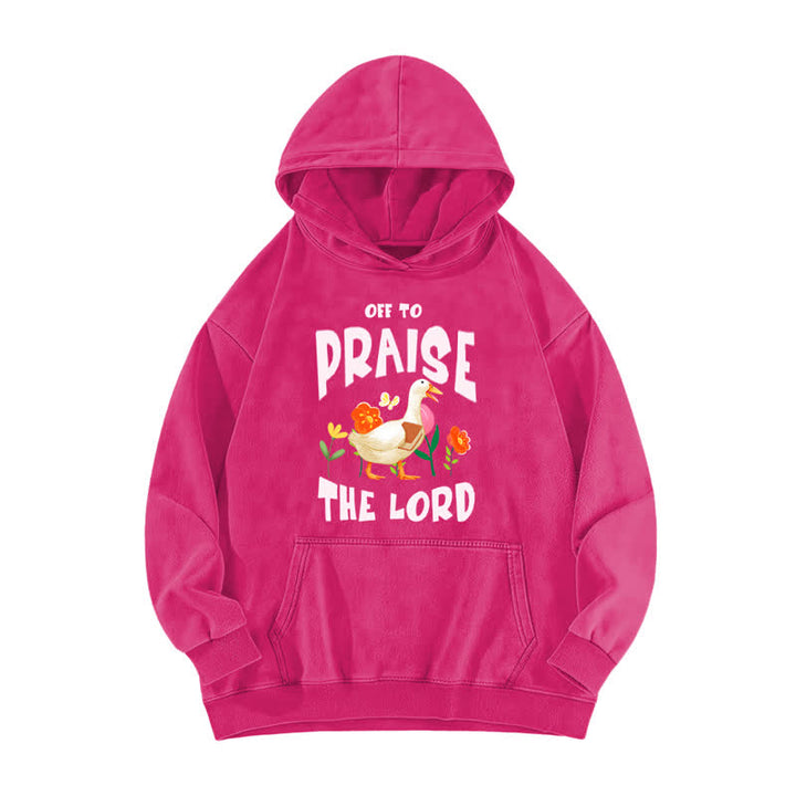 Christianartworkshop Auf zum Lobpreis des Herrn! Enten-Hoodie mit Blumenmuster - Rose - 5XL - image 5