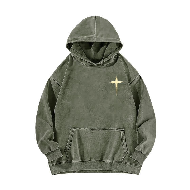 Christianartworkshop Der Herr ist meine Stärke – Gewaschener Hoodie - image 2