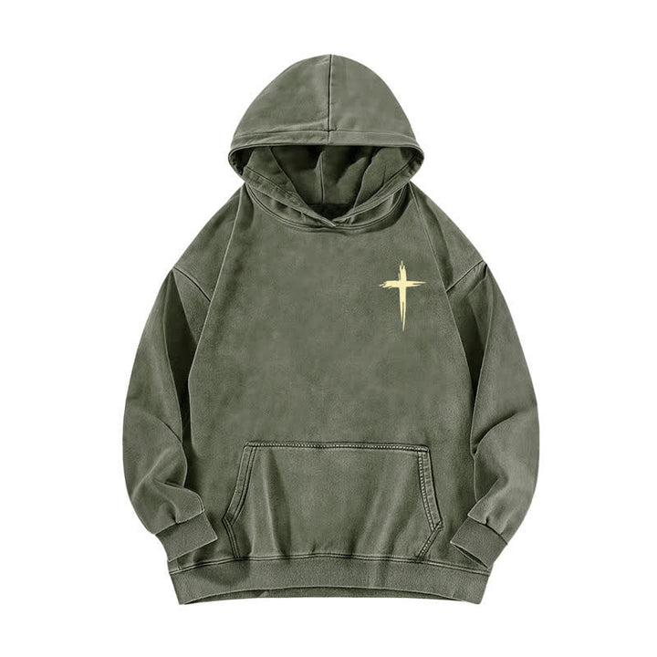 Christianartworkshop Der Herr ist meine Stärke – Gewaschener Hoodie - image 2