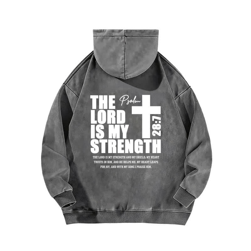 Christianartworkshop Der Herr ist meine Stärke – Gewaschener Hoodie - image 10