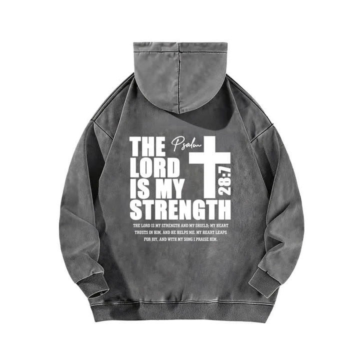 Christianartworkshop Der Herr ist meine Stärke – Gewaschener Hoodie - image 10