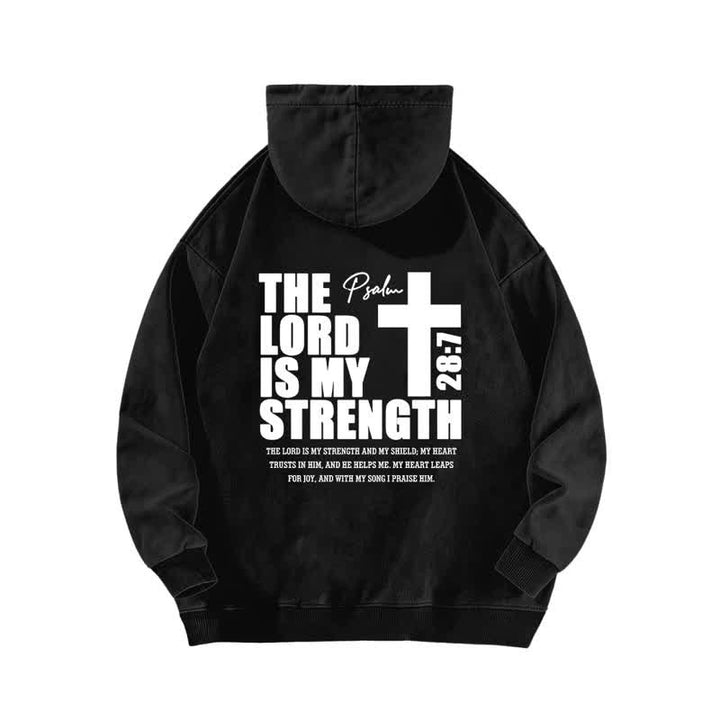 Christianartworkshop Der Herr ist meine Stärke – Gewaschener Hoodie - image 4