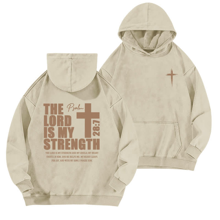 Christianartworkshop Der Herr ist meine Stärke – Gewaschener Hoodie - Aprikose - 5XL - image 6