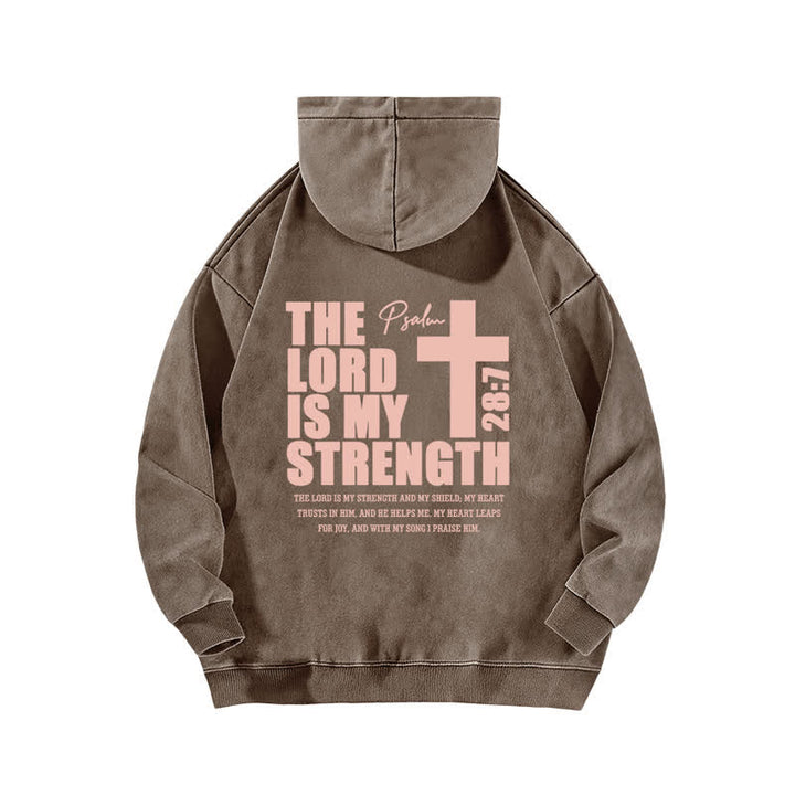 Christianartworkshop Der Herr ist meine Stärke – Gewaschener Hoodie - image 13