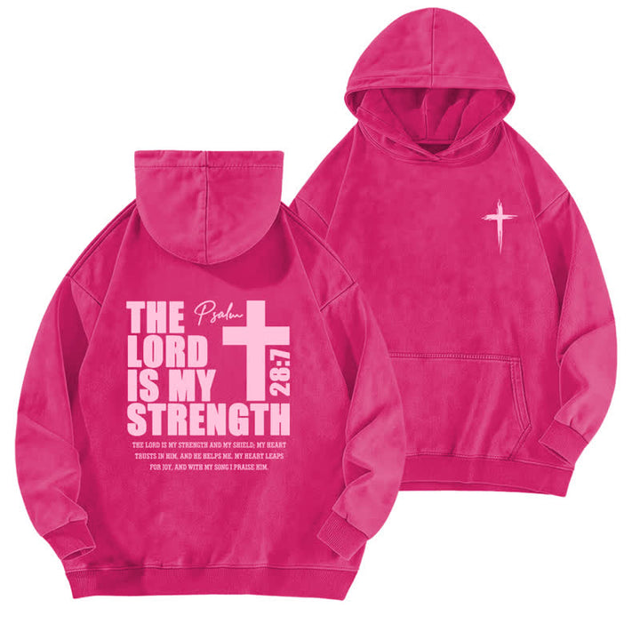 Christianartworkshop Der Herr ist meine Stärke – Gewaschener Hoodie - Rose - 5XL - image 15