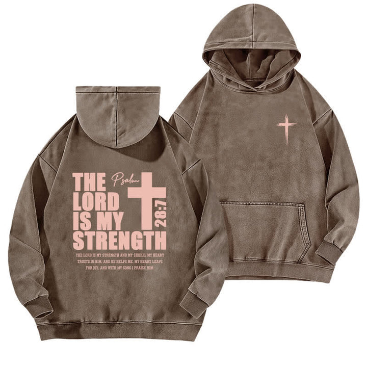 Christianartworkshop Der Herr ist meine Stärke – Gewaschener Hoodie - Kaffee - 5XL - image 12