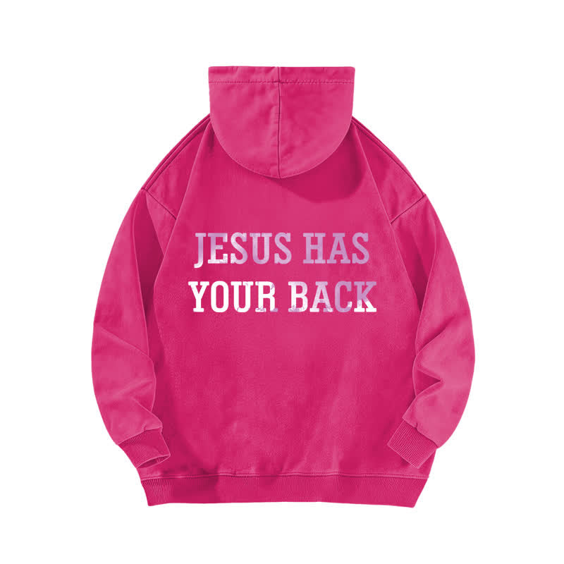 Christianartworkshop Jesus Has Your Back – Kapuzenpullover mit Kreuzprint - image 16