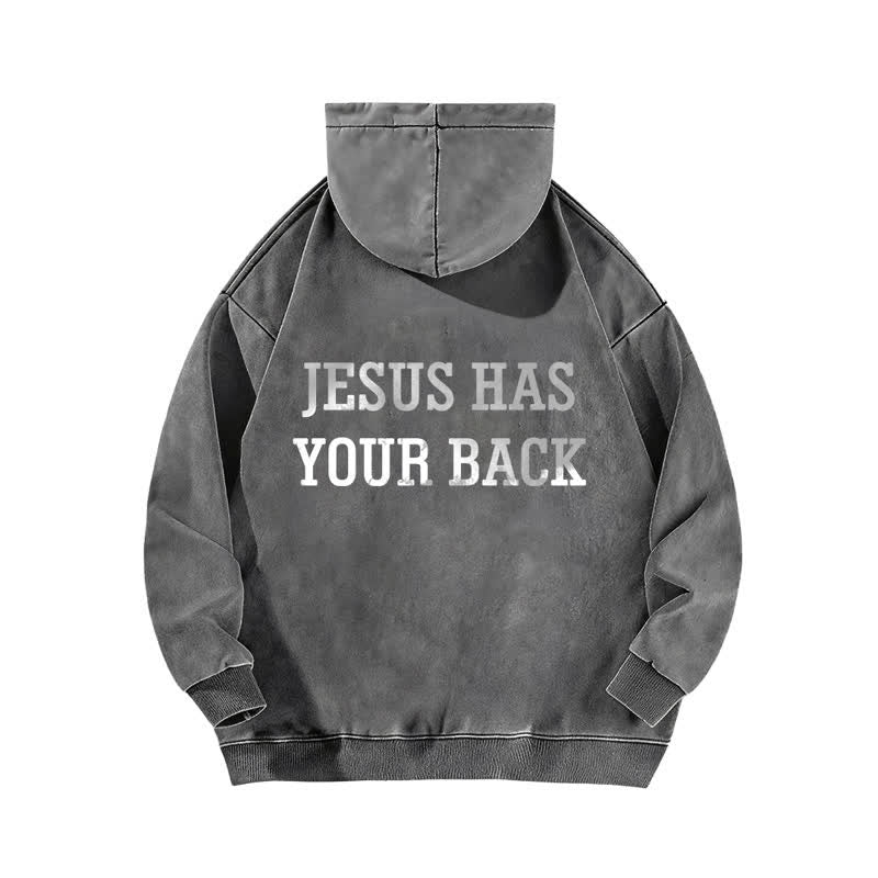 Christianartworkshop Jesus Has Your Back – Kapuzenpullover mit Kreuzprint - image 10