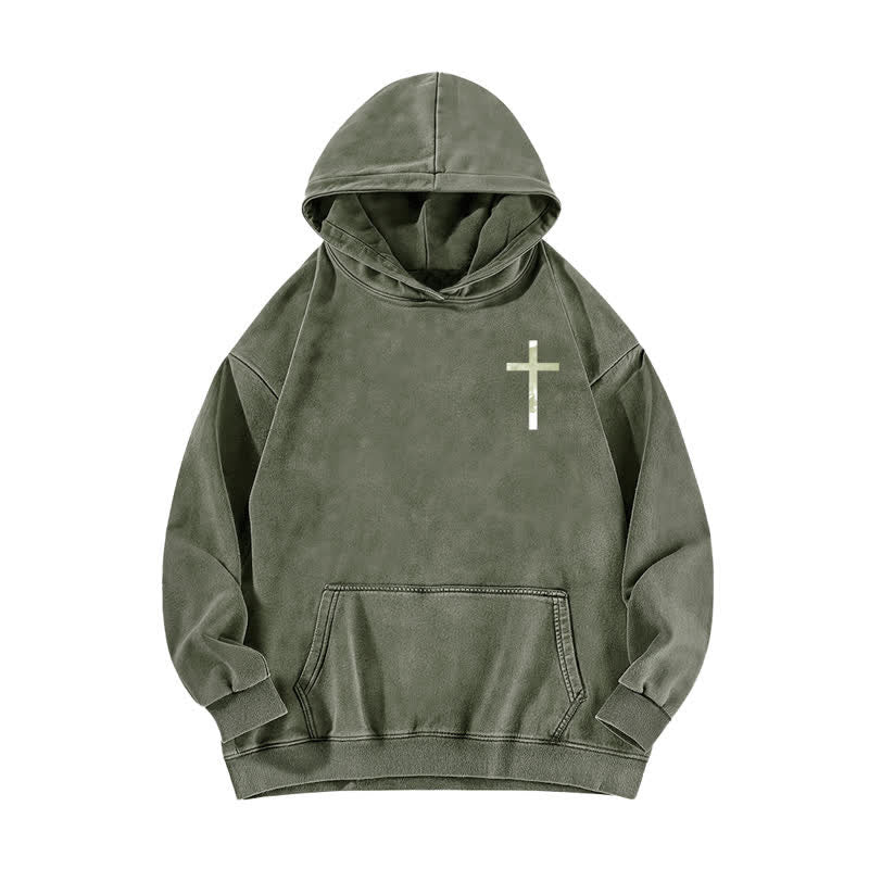 Christianartworkshop Jesus Has Your Back – Kapuzenpullover mit Kreuzprint - image 8