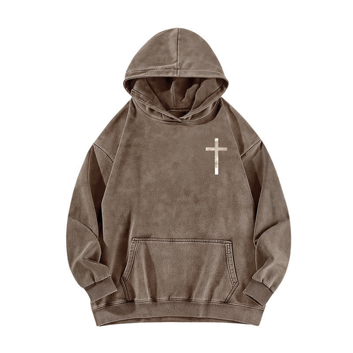 Christianartworkshop Jesus Has Your Back – Kapuzenpullover mit Kreuzprint - image 14