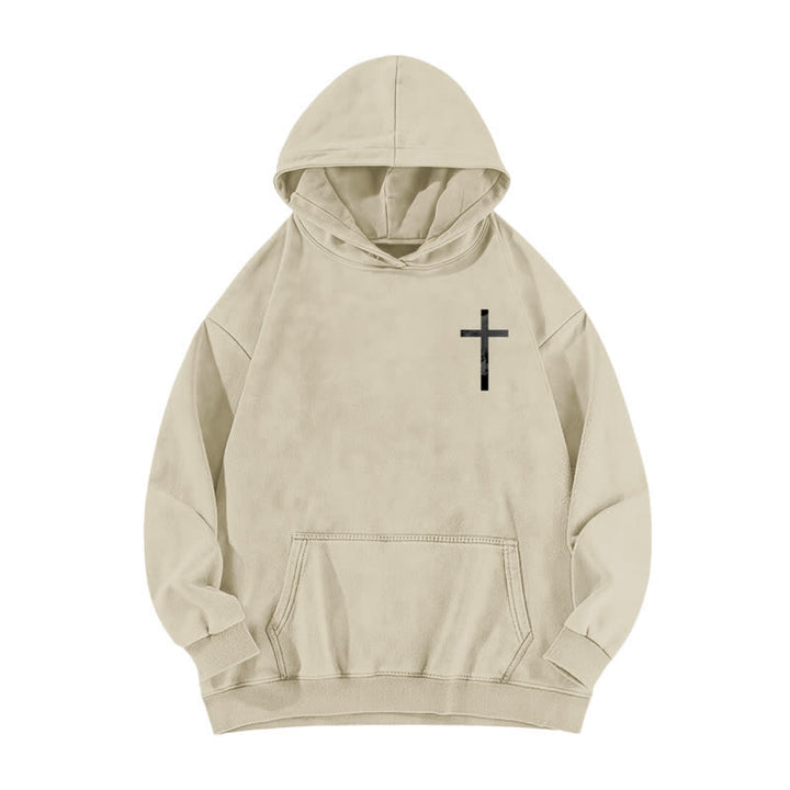 Christianartworkshop Jesus Has Your Back – Kapuzenpullover mit Kreuzprint - image 2