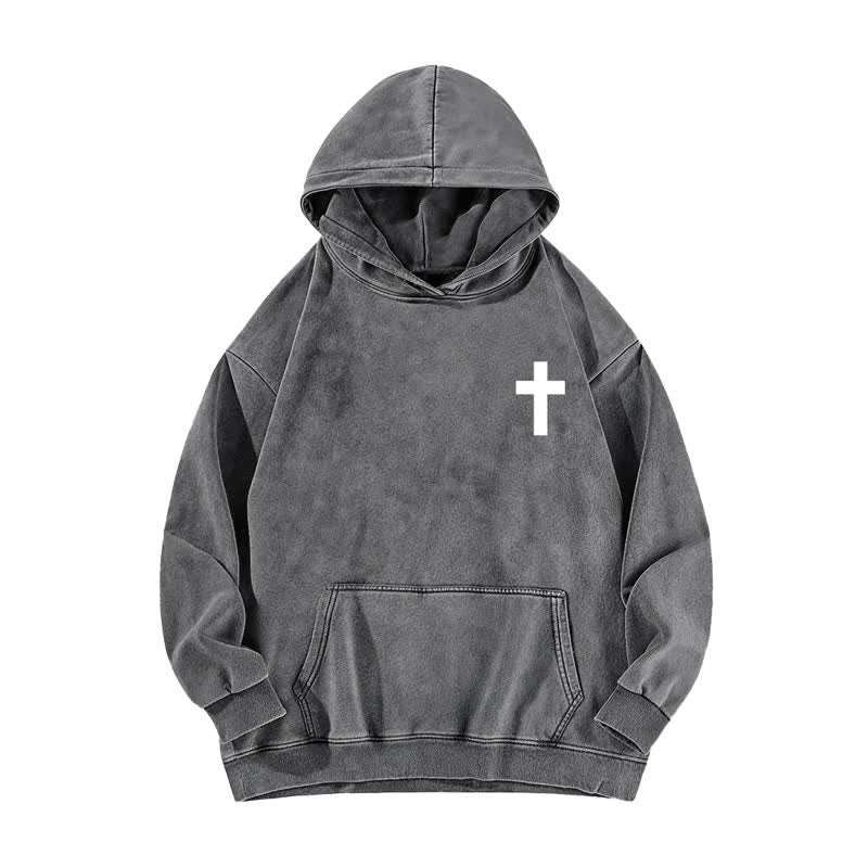 Christianartworkshop Der Herr ist auf meiner Seite – gewaschener Hoodie - image 8