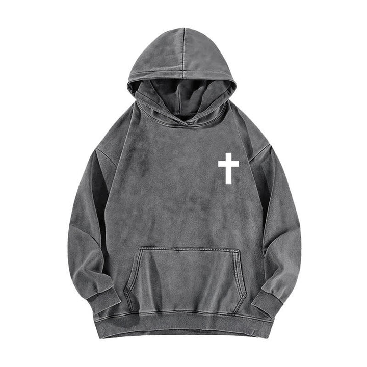 Christianartworkshop Der Herr ist auf meiner Seite – gewaschener Hoodie - image 8