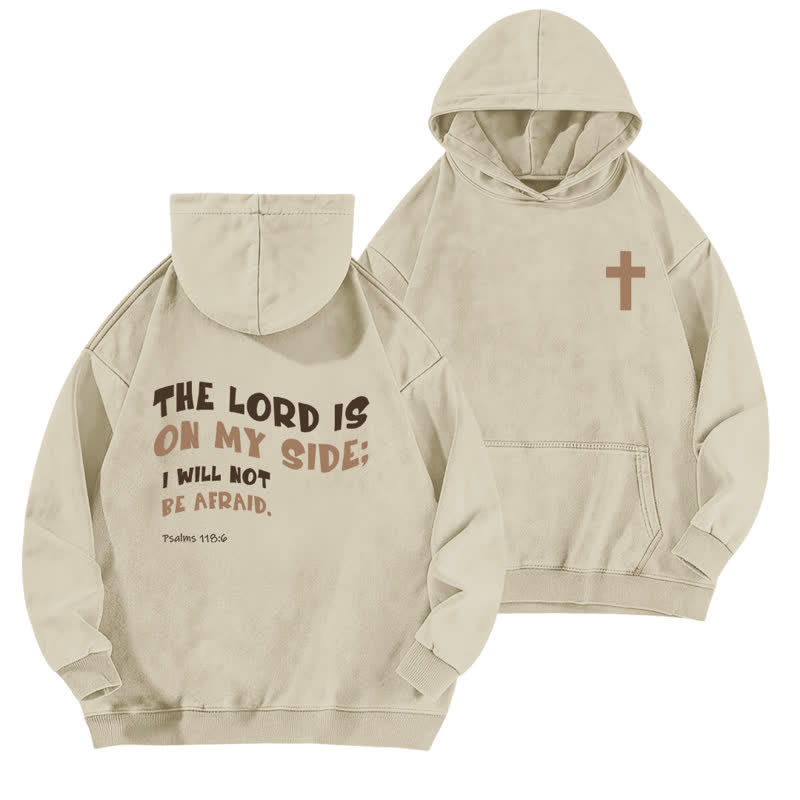Christianartworkshop Der Herr ist auf meiner Seite – gewaschener Hoodie - Aprikose - 5XL - image 0
