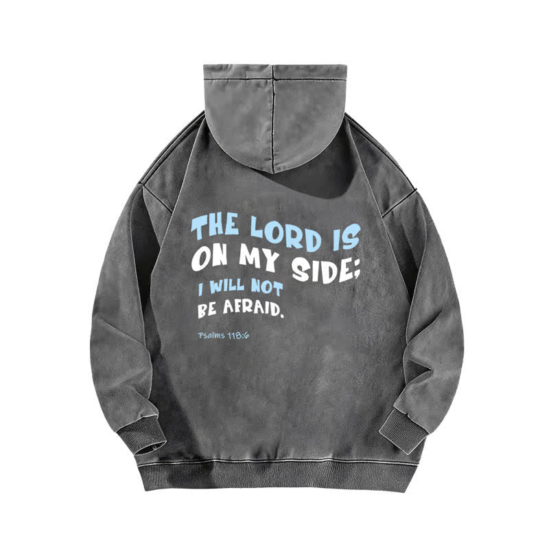 Christianartworkshop Der Herr ist auf meiner Seite – gewaschener Hoodie - image 7