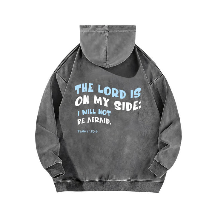 Christianartworkshop Der Herr ist auf meiner Seite – gewaschener Hoodie - image 7
