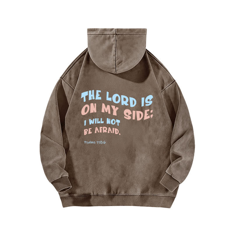Christianartworkshop Der Herr ist auf meiner Seite – gewaschener Hoodie - image 10
