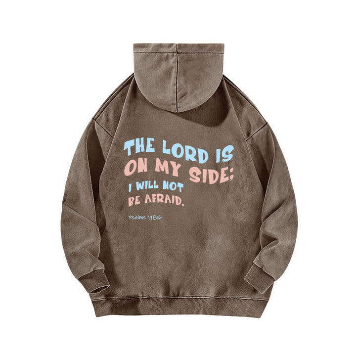 Christianartworkshop Der Herr ist auf meiner Seite – gewaschener Hoodie - image 10