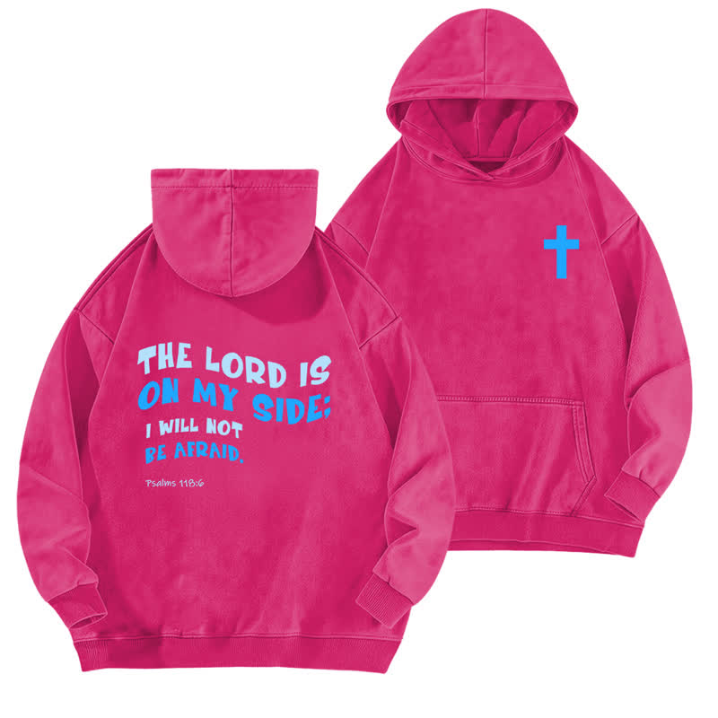 Christianartworkshop Der Herr ist auf meiner Seite – gewaschener Hoodie - Rose - 5XL - image 15