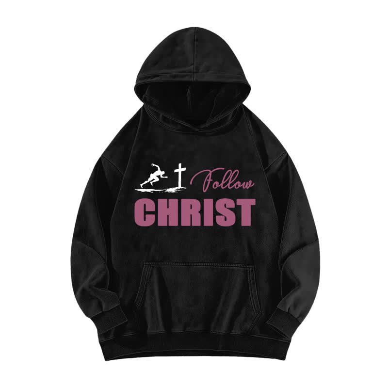 Christianartworkshop Übergroßer, gewaschener Hoodie mit Christus-Kreuz-Grafik - Schwarz - 5XL - image 1
