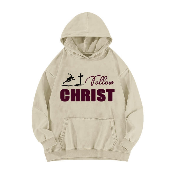 Christianartworkshop Übergroßer, gewaschener Hoodie mit Christus-Kreuz-Grafik - Aprikose - 5XL - image 0