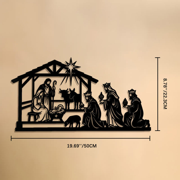 Christianartworkshop Wandbild aus Metall mit der kompletten Weihnachtsgeschichte: Symbol stiller, heiliger Wärme - 8,78''*19,69''*0,05''/22,3*50*0,12cm - image 8
