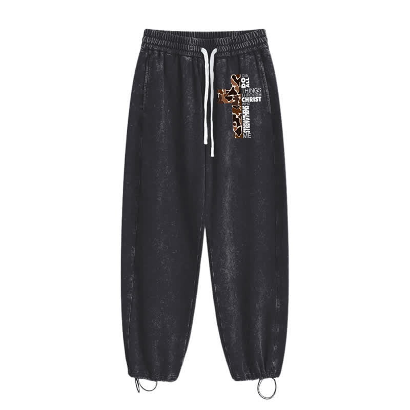 Christianartworkshop Walk By Faith Leopard Cross Washed Sweatpants - image 10