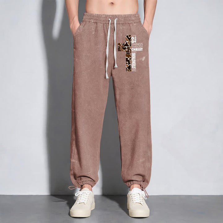 Christianartworkshop Walk By Faith Leopard Cross Washed Sweatpants - image 46