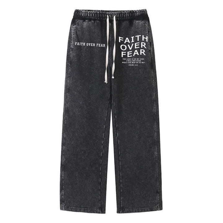 Christianartworkshop Glaube statt Angst – Statement – ​​Gewaschene Jogginghose - Schwarz - 2XL - image 8