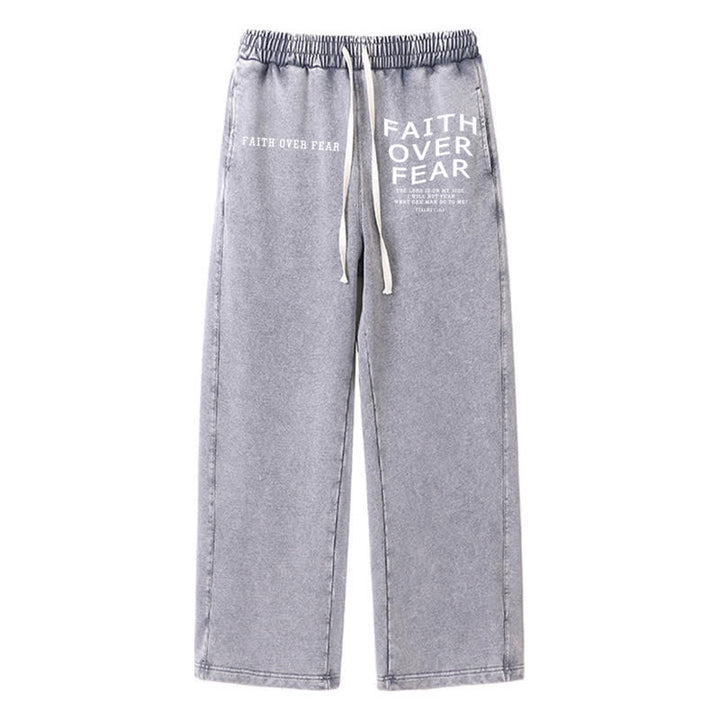 Christianartworkshop Glaube statt Angst – Statement – ​​Gewaschene Jogginghose - Grau - 2XL - image 16