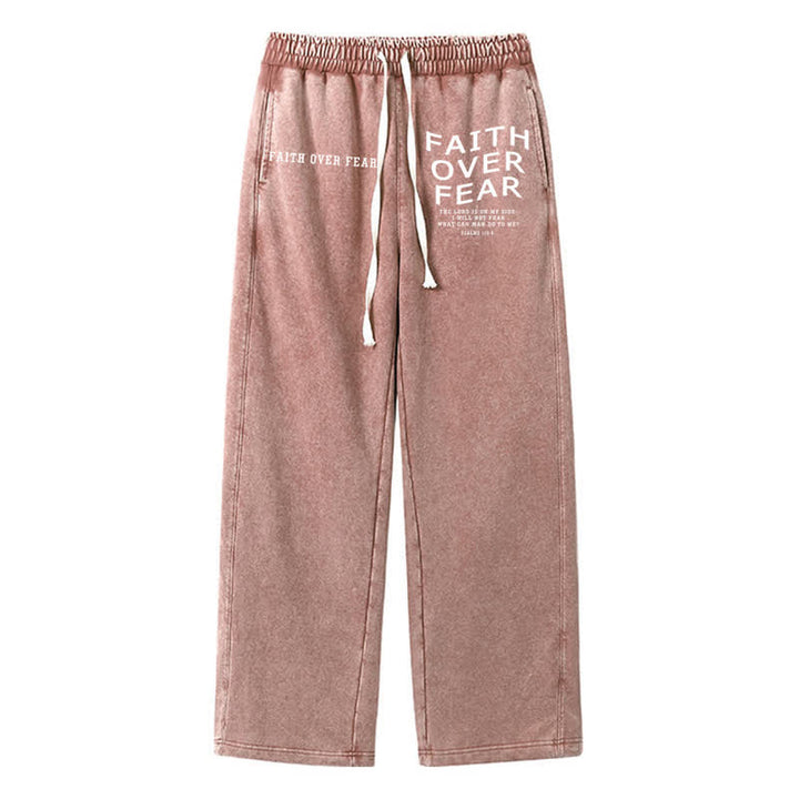 Christianartworkshop Glaube statt Angst – Statement – ​​Gewaschene Jogginghose - Braun - 2XL - image 0