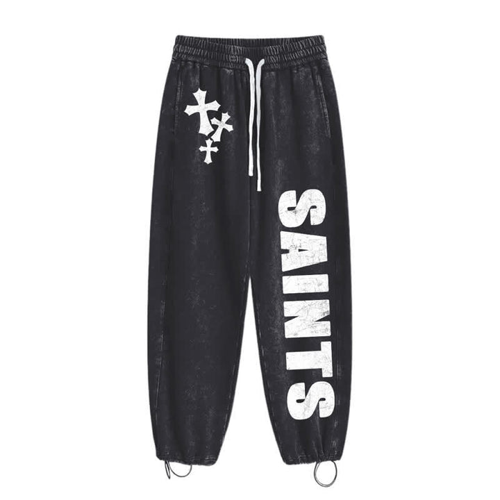 Christianartworkshop Saints Cross Stonewashed Street Washed Sweatpants - image 2