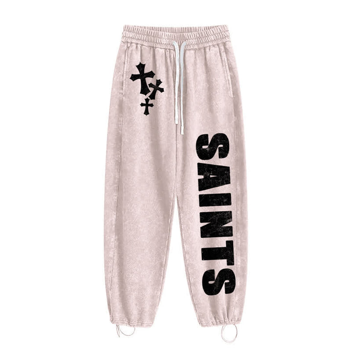 Christianartworkshop Saints Cross Stonewashed Street Washed Sweatpants - image 26