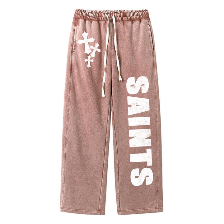 Christianartworkshop Saints Cross Stonewashed Street Washed Sweatpants - Braun - 2XL - image 32