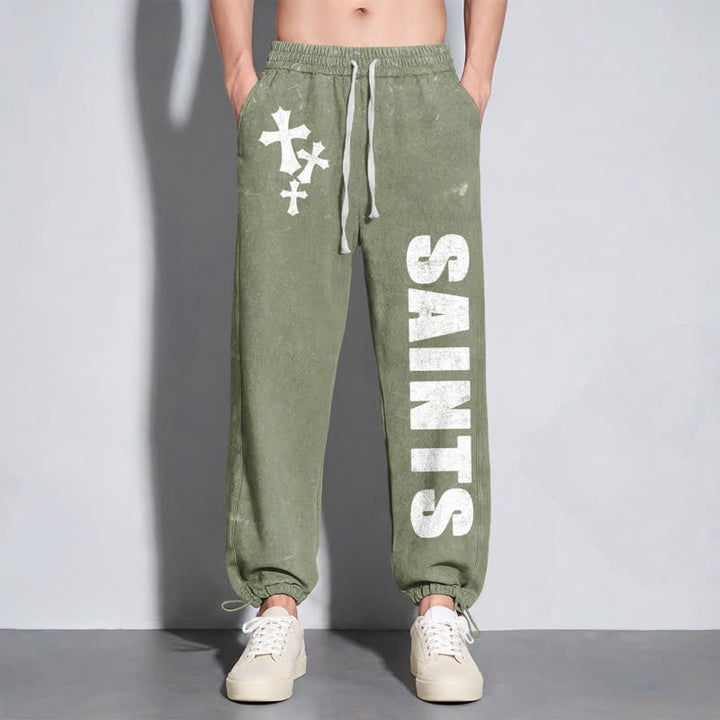 Christianartworkshop Saints Cross Stonewashed Street Washed Sweatpants - image 22