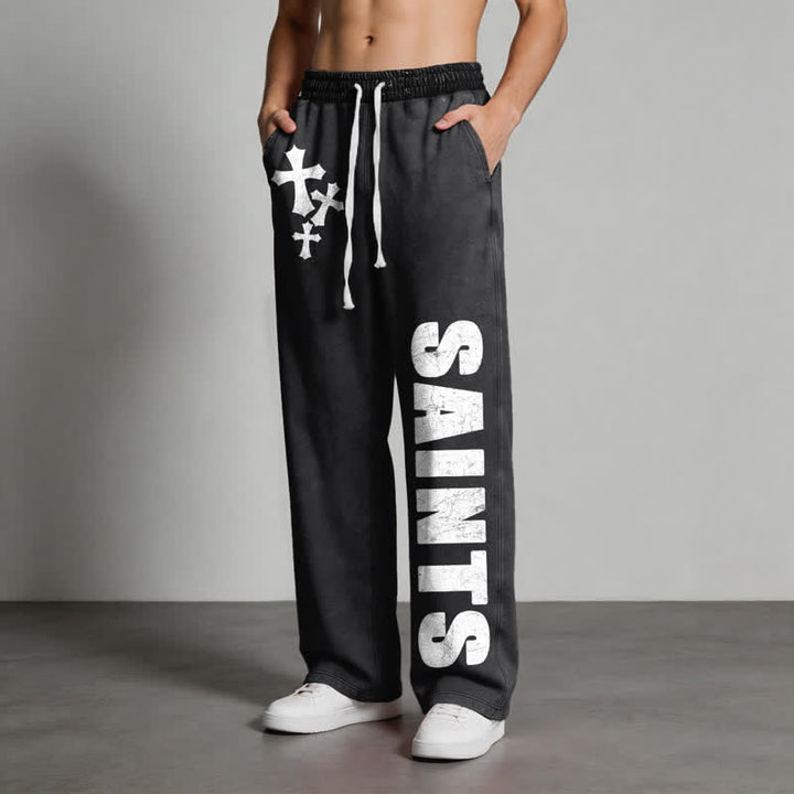 Christianartworkshop Saints Cross Stonewashed Street Washed Sweatpants - image 4