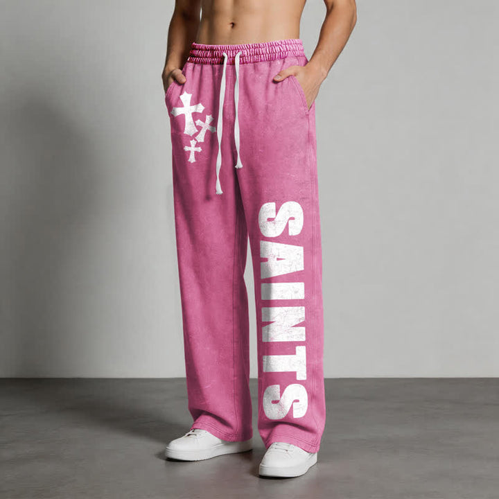 Christianartworkshop Saints Cross Stonewashed Street Washed Sweatpants - image 44
