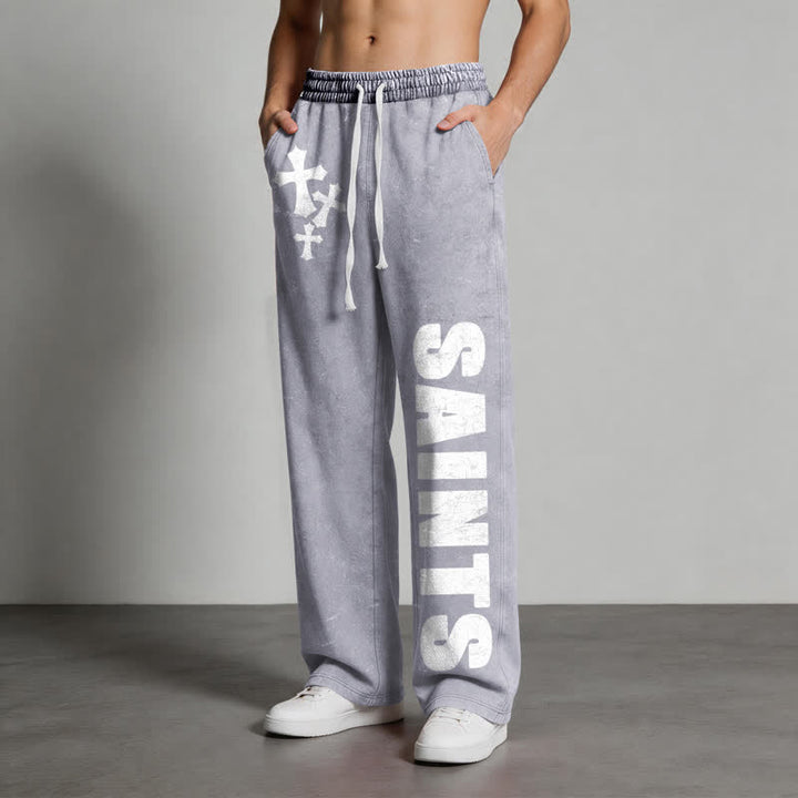 Christianartworkshop Saints Cross Stonewashed Street Washed Sweatpants - image 12