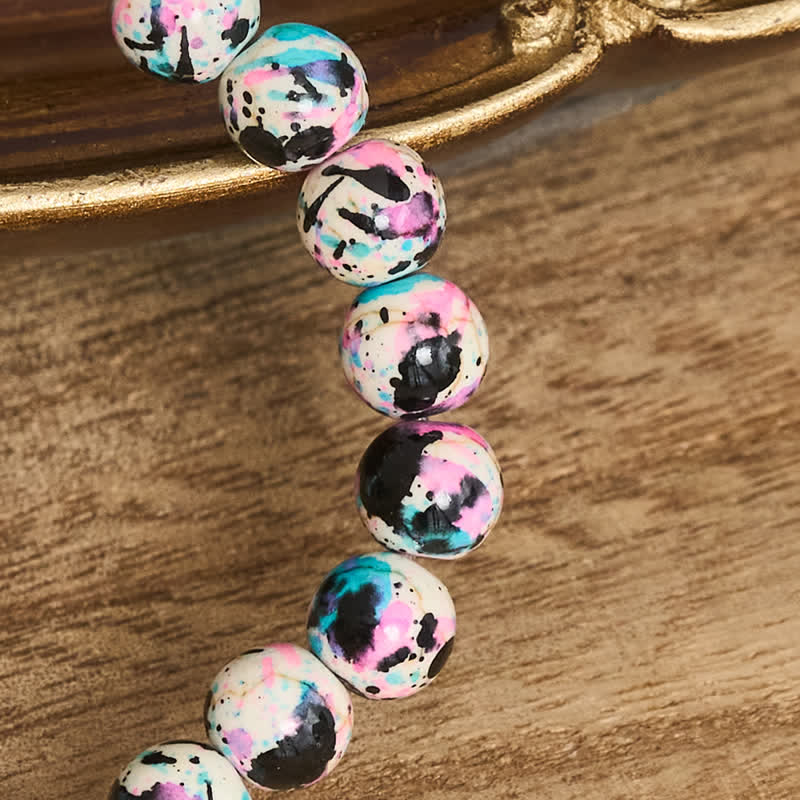 Inspirierendes Armband mit Kreuzmotiv aus Psalm 46,5 von Christianartworkshop , verziert mit bunten Crackle-Perlen. - image 7