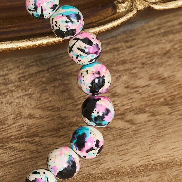 Inspirierendes Armband mit Kreuzmotiv aus Psalm 46,5 von Christianartworkshop , verziert mit bunten Crackle-Perlen. - image 7