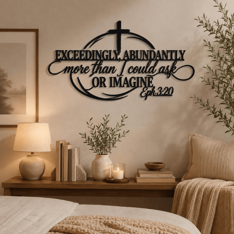 Christianartworkshop Metallkreuz mit Bibelvers: Symbol des friedvollen göttlichen Versprechens - image 0