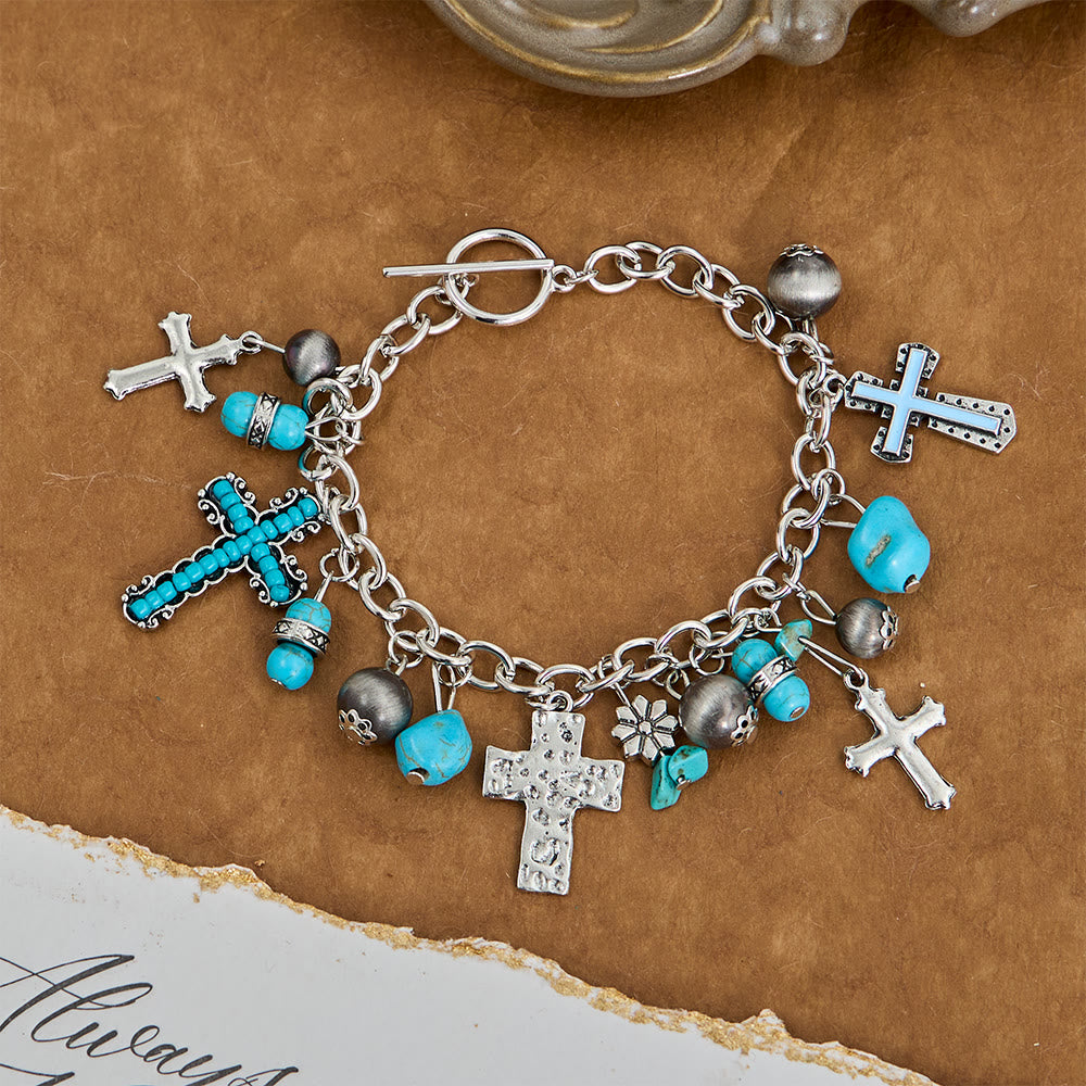 Christianartworkshop Zeitloses böhmisches Kreuzperlenarmband & Autoanhänger: Symbol des ewigen himmlischen Friedens - image 4
