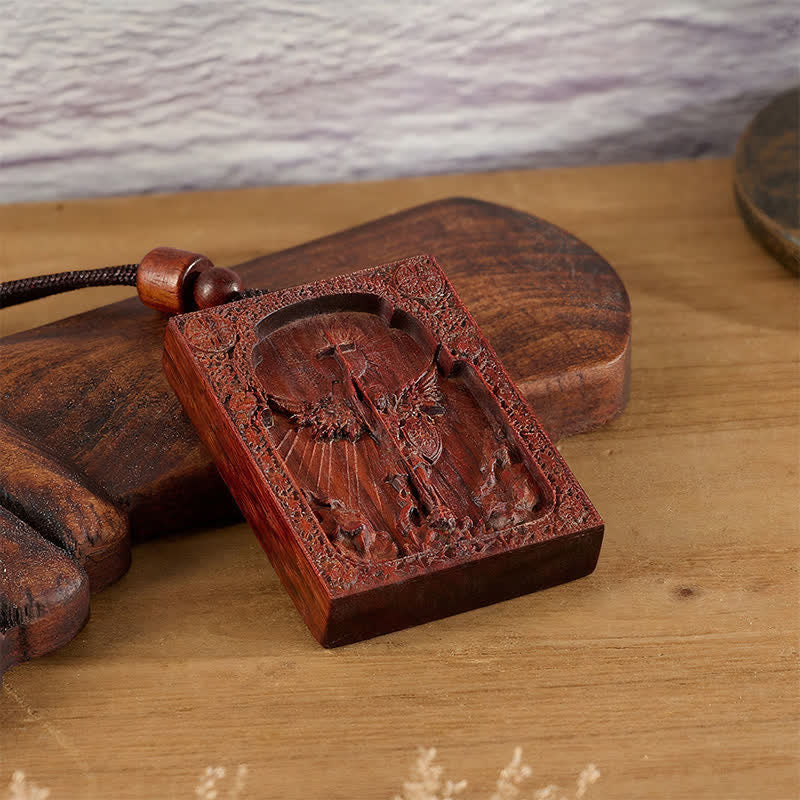 Christianartworkshop Heilige, aus Holz geschnitzte Halskette des Heiligen Michael: Symbol der unerschütterlichen göttlichen Befreiung - image 5
