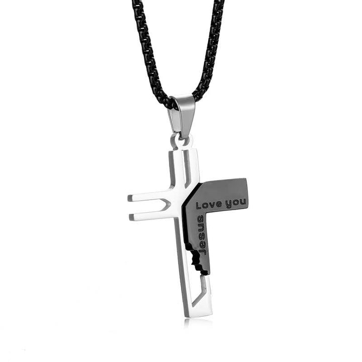 Christianartworkshop Elegante Kreuzkette aus Edelstahl: Gefäß heiliger, sanfter Anmut - Schwarz - image 3