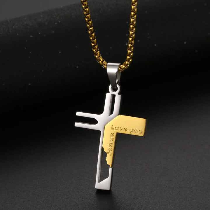 Christianartworkshop Elegante Kreuzkette aus Edelstahl: Gefäß heiliger, sanfter Anmut - Golden - image 2