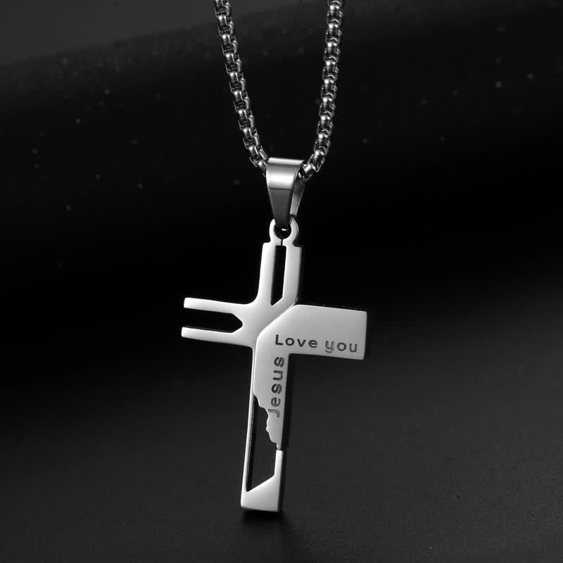 Christianartworkshop Elegante Kreuzkette aus Edelstahl: Gefäß heiliger, sanfter Anmut - Silber - image 1