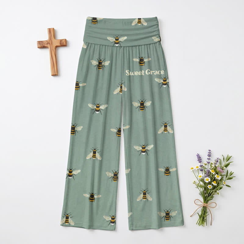 Christianartworkshop Sweet Grace Honeybee Lounge Damen-Hose mit weitem Bein - US22, UK/AU26, EU54 - image 0