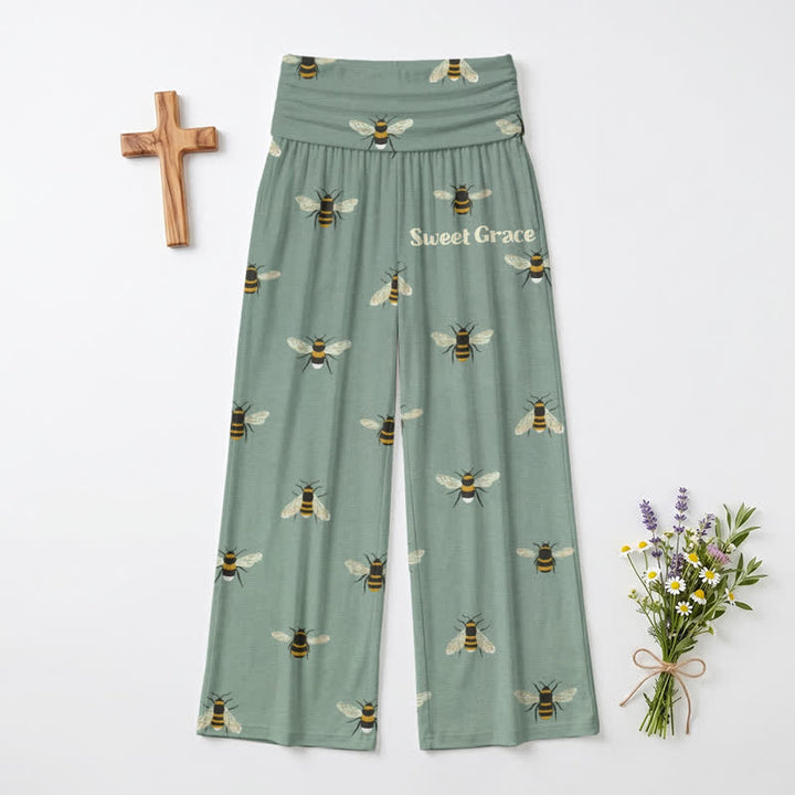 Christianartworkshop Sweet Grace Honeybee Lounge Damen-Hose mit weitem Bein - US22, UK/AU26, EU54 - image 0