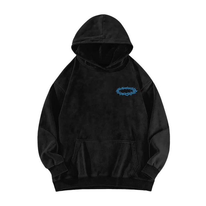 Christianartworkshop Jesus Christus Gestern Heute Für immer Gewaschener Hoodie - image 2