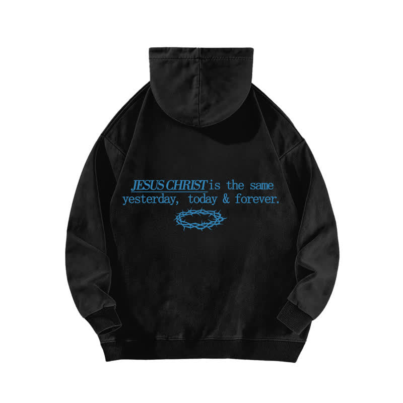 Christianartworkshop Jesus Christus Gestern Heute Für immer Gewaschener Hoodie - image 1